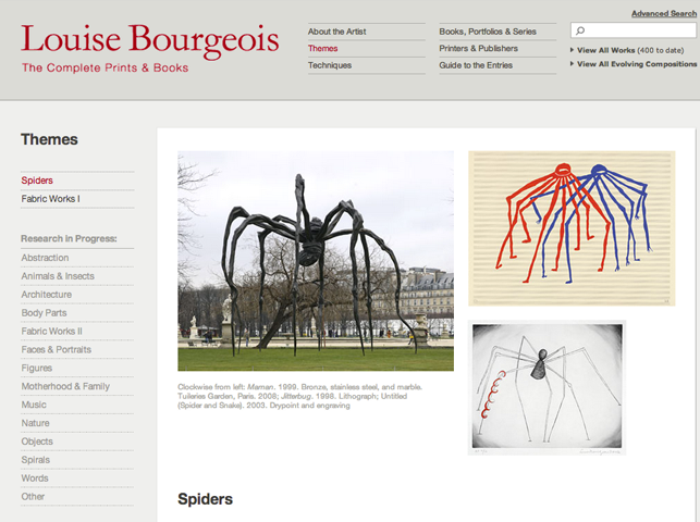 Spider theme page on MoMA.org/bourgeoisprints