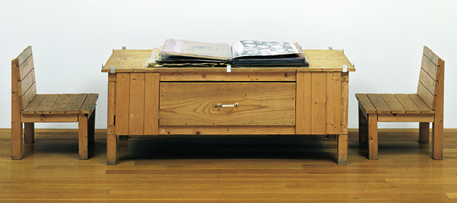 Dieter Roth. Snow. 1964/69. Artist’s book of mixed mediums, with wood table and two wood chairs. The Museum of Modern Art, New York. Committee on Painting and Sculpture Funds, 1998. © 2013 Estate of Dieter Roth