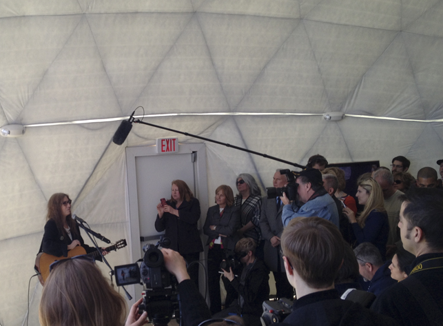 Patti Smith performing at the opening of Dome 2. Photo by Pamela Popeson Patti Smith performing at the opening of Dome 2. Photo by Pamela Popeson