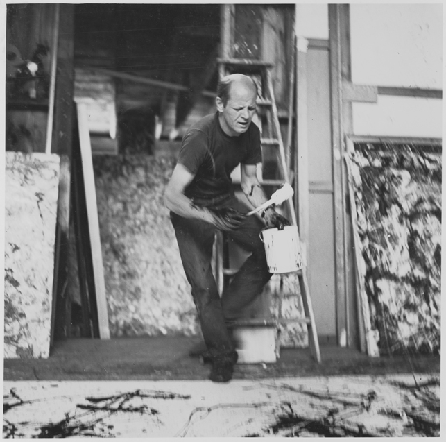 Pollock at work in his studio, 1950. Photo: Hans Namuth