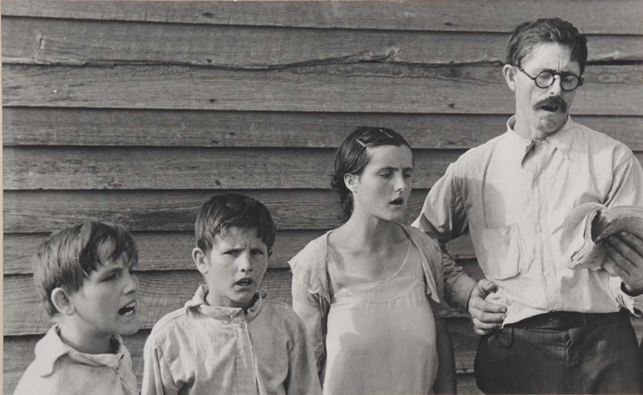 Walker Evans. Alabama Tenant Farmer Family Singing Hymns. 1936. Gelatin silver print. 4 13/16 × 7 13/16" (12.3 × 19.8 cm). Gift of the photographer