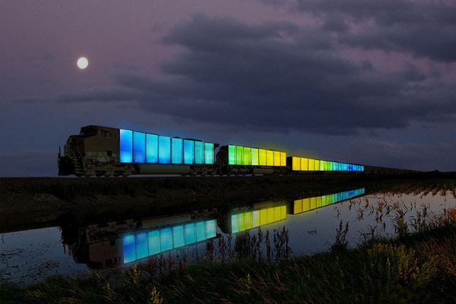 Rendering of the Station to Station train. © Doug Aitken