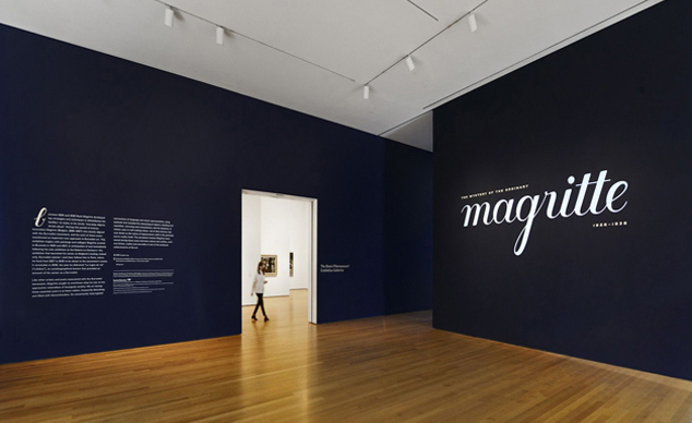 Title wall of Magritte: The Mystery of the Ordinary, 1926–1938 at The Museum of Modern Art. Photo: Martin Seck