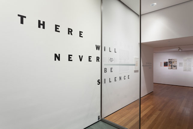 Installation view of There Will Never Be Silence: Scoring John Cage's 4'33", The Museum of Modern Art, New York, October 12, 2013–June 22, 2014