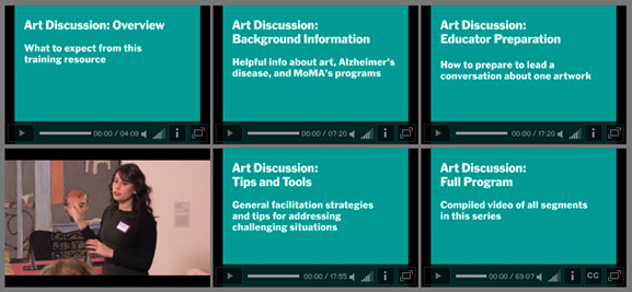 A screenshot of our new training videos, available online at MoMA.org/meetme/practice