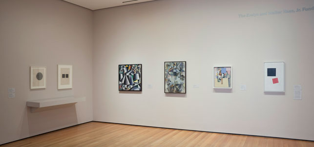 A view of Russian avant-garde works in MoMA's fifth-floor Painting and Sculpture Galleries