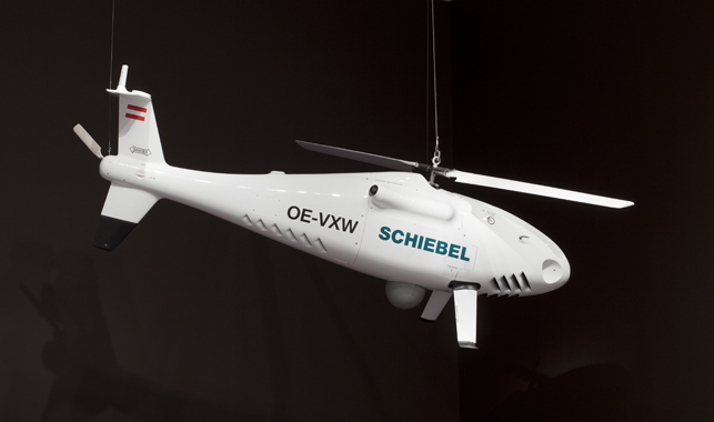 Gerhard Heufler and Hans Georg Shiebel. Camcopter S-100 Unmanned Aerial Vehicle, 2004. Carbon fiber and titanium. Manufactured by Schiebel Elektronische Geräte GmbH (Austria, est. 1951).  Gift of the manufacturer, 2006. The Museum of Modern Art, New York
