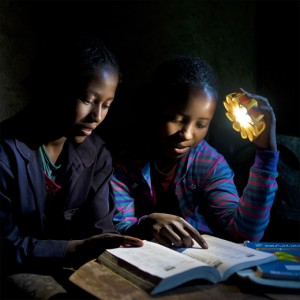 Little Sun in use for reading. Photo: Michael Tsegaye