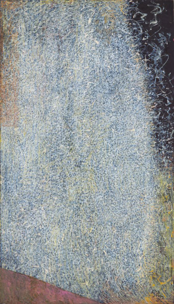 Mark Tobey. Edge of August. 1953. Casein on composition board, 48 x 28" (121.9 x 71.1 cm). The Museum of Modern Art, New York. Purchase, 1954. © 2014 Estate of Mark Tobey/Artists Rights Society (ARS), New York