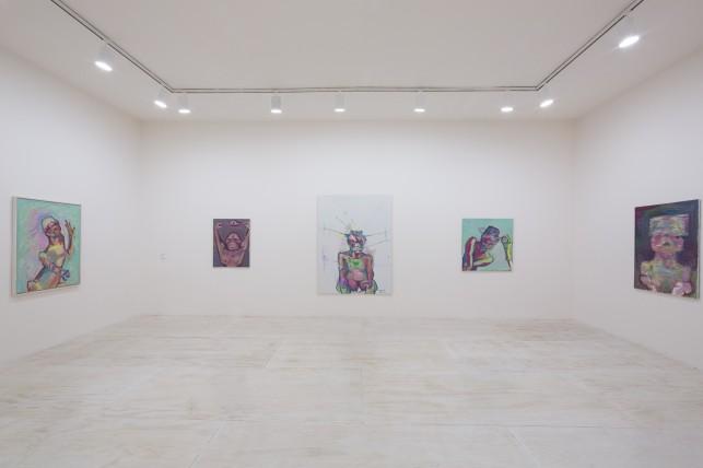 Installation view of Maria Lassnig at MoMA PS1, 2014. © 2014 MoMA PS1; Photo Matthew Septimus