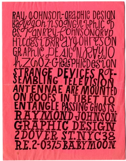 Ray Johnson. Promotional flyer. c. 1956–60 