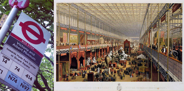 First stop, the birth place of innovation as we know it, Victoria and Albert Museum, London; on right: Origins of the V&A. Print showing foreign departments in the Great Exhibition, 1851. © Victoria and Albert Museum, London