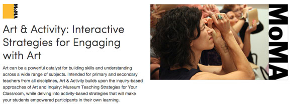 Screen shot of the Art & Activity course landing page