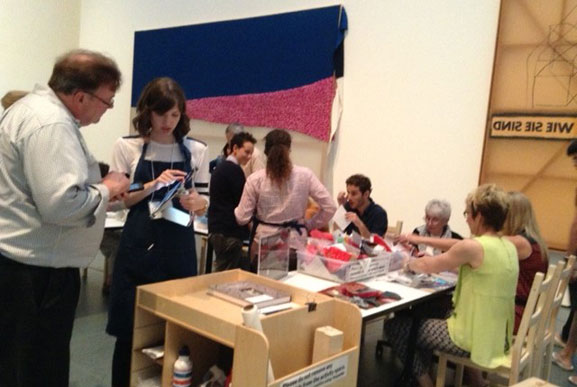 MoMA visitors participate in a Polke Pop-Up Activity