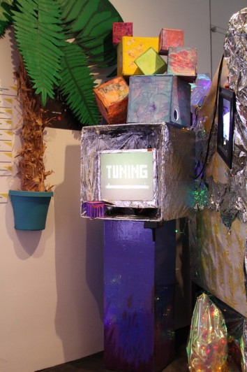 One of the teen-created arcade consoles