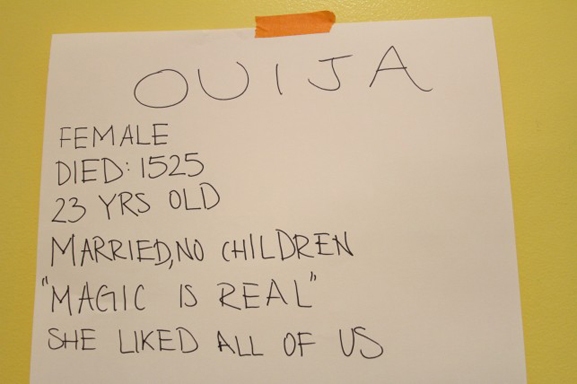 Results from the Ouija Board experiment