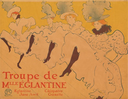 Henri de Toulouse-Lautrec. Miss Eglantine's Troupe (La Troupe de Mademoiselle Eglantine). 1896. Lithograph. Sheet: 24 1/4 x 31 1/4" (61.6 x 79.4 cm). The Museum of Modern Art, New York. Gift of Abby Aldrich Rockefeller