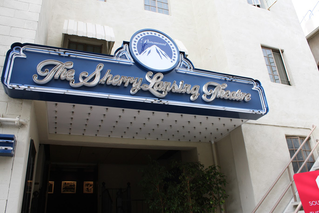 The Sherry Lansing Theatre entrance, where the conversations between artists and curators took place, Paramount Studios, 2014. Photo: Angeliki Kounava