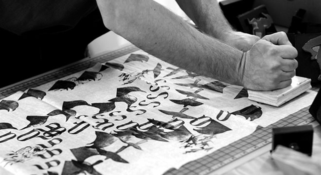 Carlos Amorales in the studio, 2014. Courtesy of the artist and Kurimanzutto, Mexico