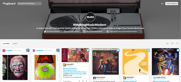 Screenshot of MoMA's MakingMusicModern Tagboard