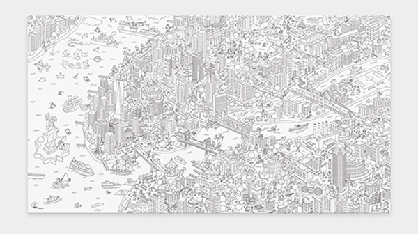 Coloring Poster NYC Giant