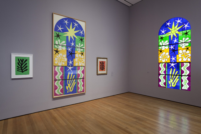 Installation view of Henri Matisse: The Cut-Outs at The Museum of Modern Art, New York (October 12, 2014-February 8, 2015). Photo by Jonathan Muzikar. © 2014 The Museum of Modern Art
