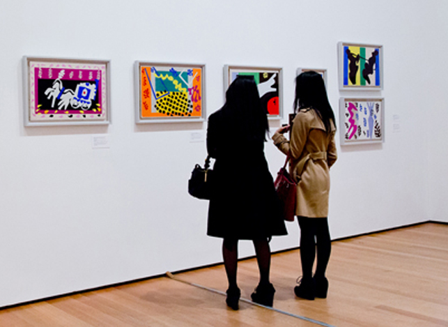 Installation view of Henri Matisse: The Cut-Outs at The Museum of Modern Art, New York (October 12, 2014–February 10, 2015). Photo: Carly Gaebe / Steadfast Studio. © 2015 The Museum of Modern Art. All works by Henri Matisse. © 2015 Succession H. Matisse/Artists Rights Society (ARS), New York