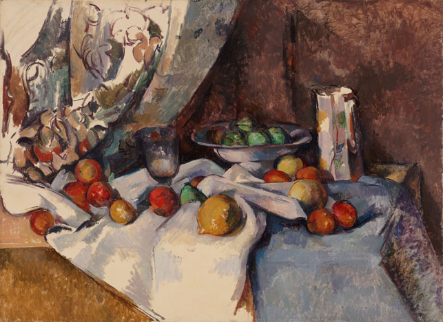 Paul Cézanne (French, 1839–1906). Still Life with Apples. 1895–98. Oil on canvas, 27 x 36 1/2" (68.6 x 92.7 cm). Lillie P. Bliss Collection