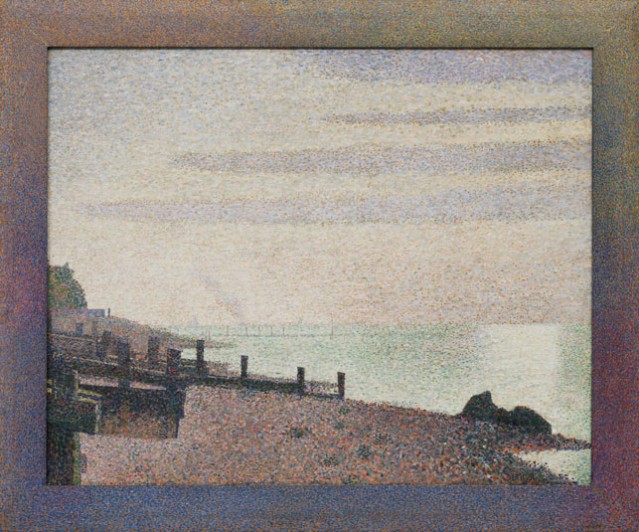 Georges-Pierre Seurat (French, 1859–1891). Evening, Honfleur. 1886. Oil on canvas, with painted wood frame, 30 3/4 x 37" (78.3 x 94 cm) including frame. Gift of Mrs. David M. Levy