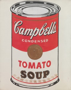 Detail from Campbell’s Soup Cans. © 2015 Andy Warhol Foundation/ ARS, NY/TM Licensed by Campbell's Soup Co. All rights reserved