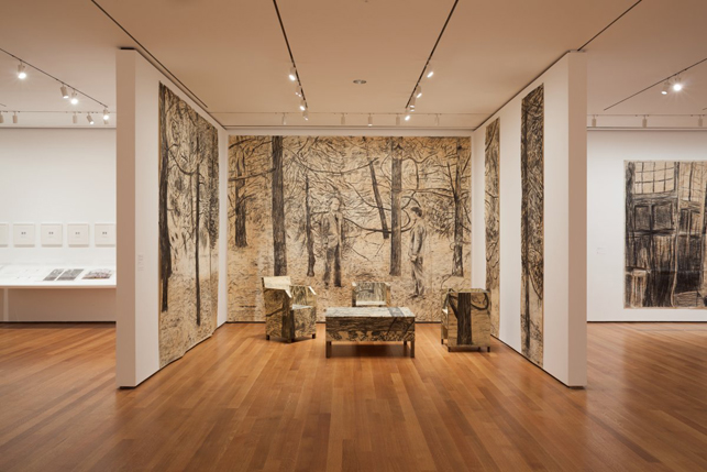 Installation view of Gilbert & George: The Early Years, The Museum of Modern Art, May 9–September 27, 2015.  © 2015 The Museum of Modern Art. Photo: Jonathan Muzikar