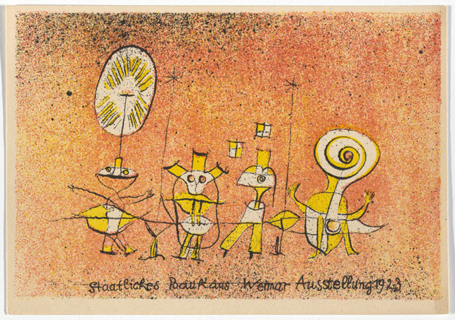 Paul Klee. Bauhaus Ausstellung Weimar Juli–Sept, 1923, Karte 5. 1923. Lithograph, 3 15/16 x 5 7/8  " (10 × 15 cm). Committee on Architecture and Design Funds. Photo: John Wronn