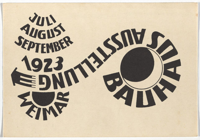 Ludwig Hirschfeld-Mack. Bauhaus Ausstellung Weimar Juli–Sept, 1923, Karte 16. 1923. Lithograph, 3 15/16 x 5 7/8 " (10 × 15 cm). Committee on Architecture and Design Funds. Photo: John Wronn