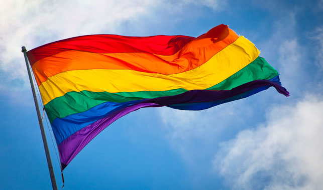 The Rainbow Flag waving in the wind at San Francisco's Castro District. Photo: Benson Kua. Image used through Wikimedia Commons