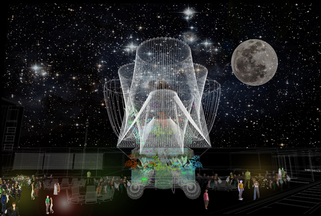 Rendering of Andrés Jaque/Office for Political Innovation’s COSMO, winning design of the 2015 Young Architects Program. The Museum of Modern Art and MoMA PS1. Image courtesy of Andrés Jaque/Office for Political Innovation