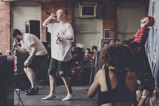 Corbin and Bobby Raps, MoMA PS1 Warm Up, Saturday, July 11, 2015. Photo: Charles Roussel