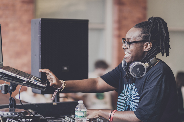 Jlin, MoMA PS1 Warm Up, Saturday, August 8, 2015. Photo Charles Roussel