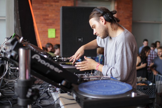 Hashman Deejay, MoMA PS1 Warm Up, Saturday, August 22, 2015. Photo: Mark Cole