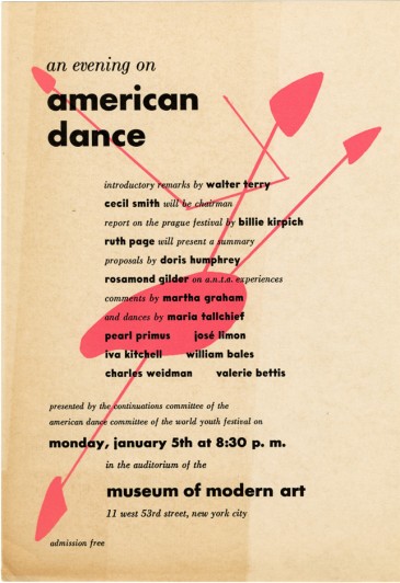 Flyer: "An Evening on American Dance," c. January 1948 [DA I.2]
