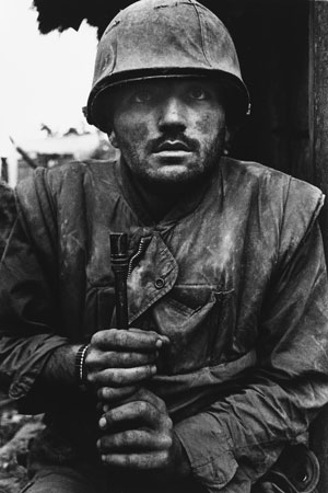 Don McCullin. Shell-shocked U.S. Marine, Hue, 1968. 1968. Image courtesy Don McCullin and the filmmakers