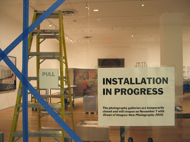 Installing Ocean of Images: New Photography 2015. Photo: Kristen Gaylord