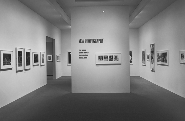 Installation view of New Photography: Zeke Berman, Antonio Mendoza, Judith Joy Ross, and Michael Spano (August 22–December 3, 1985). Museum of Modern Art, New York. Photo: Mali Olatunji