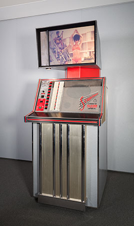 Scopitone ST36. 1963. 16mm film jukebox. Metal, plastic, and electronic components. Manufacturer: Cameca, France (est. 1929). Film Study Center Special Collections, 2008
