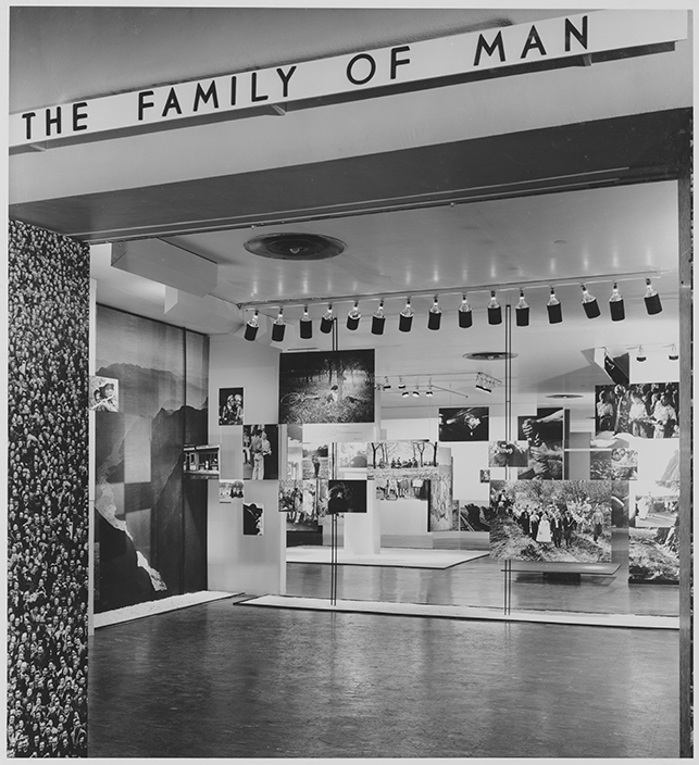 Installation view from the exhibition Family of Man, The Museum of Modern Art, New York, January 24–May 8, 1955. Edward Steichen Archive, V.B.i. The Museum of Modern Art Archives, New York. Photo: Ezra Stoller