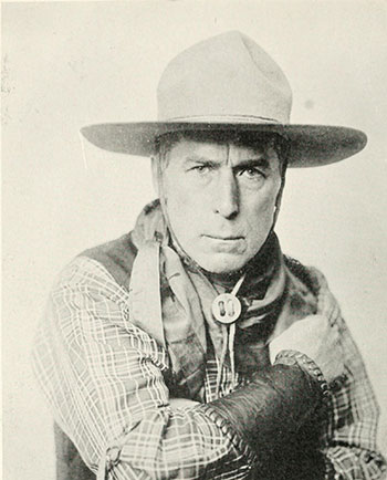 Uncredited photograph of William S. Hart, from Who's Who on the Screen (Ross Publishing Co., Inc., New York), 1920. Public domain image used via Wikimedia Commons
