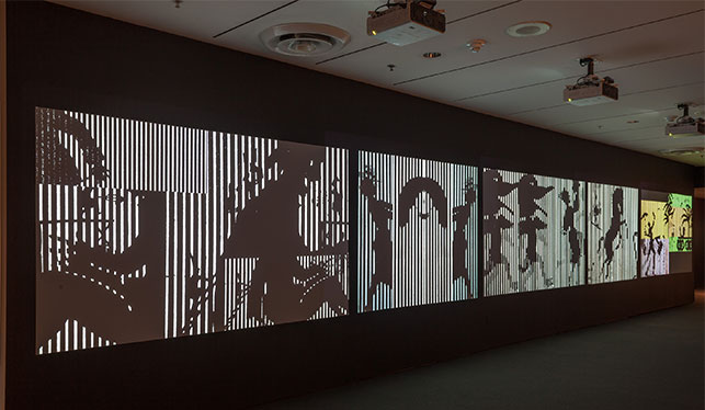 Installation view of Ernie Gehr: Carnival of Shadows, The Museum of Modern Art, November 21, 2015–April 30, 2016. © 2016 The Museum of Modern Art, New York. Photo: Thomas Griesel
