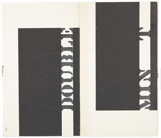 "Double Min t" pages sent to Robert Rauschenberg care of Leo Castelli from Ray Johnson (recto). 1960. Black ink marker on paper. Ray Johnson Correspondence to Robert Rauschenberg, 18. The Museum of Modern Art Archives, New York