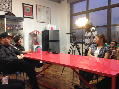 DAB members interviewing some of the creative team behind the clothing brand MISHKA