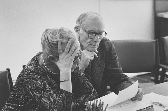 Margaret "Marga" Scolari Barr with Alfred H. Barr, Jr., January 7, 1971. Photo: Gjon Mili. Margaret Scolari Barr Papers, V.9*. The Museum of Modern Art Archives, New York