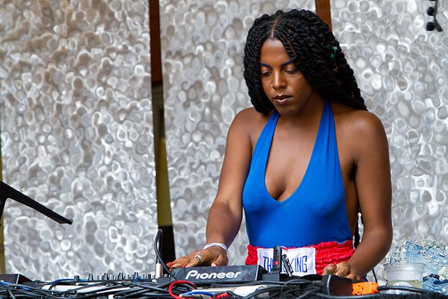 Juliana Huxtable performs at MoMA PS1’s Warm Up on July 9, 2016. Image courtesy of MoMA PS1. Photo: Derek Schultz